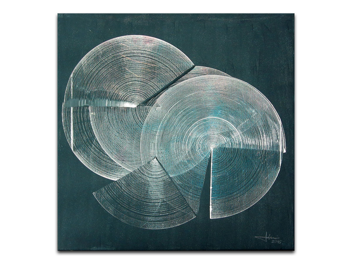 Moderne apstraktne slike u ponudi galerije MAG - apstraktna slika Treća kazaljka akril na platnu 50x50 cm