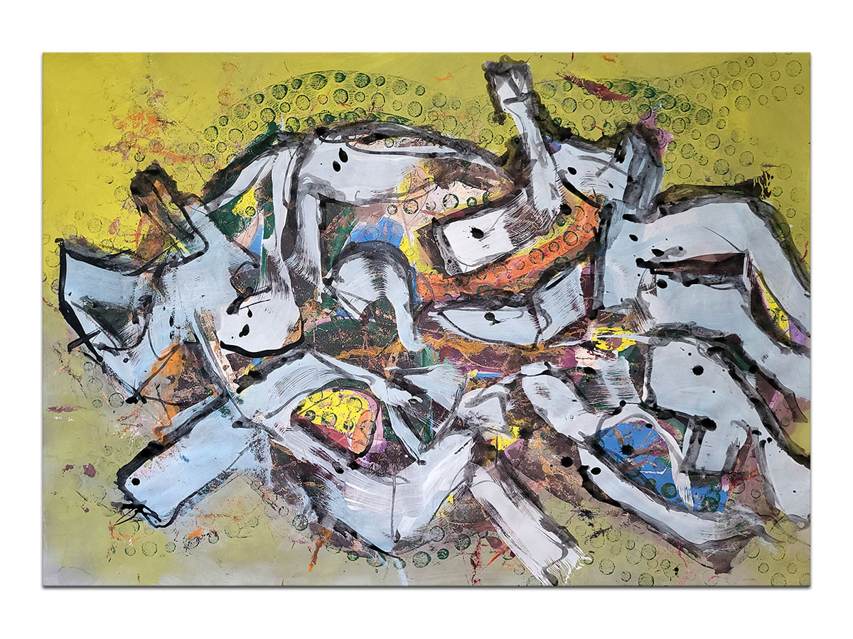 Moderne slike u galeriji MAG - apstraktna slika Formacija emocija akril na hameru 100x70 cm