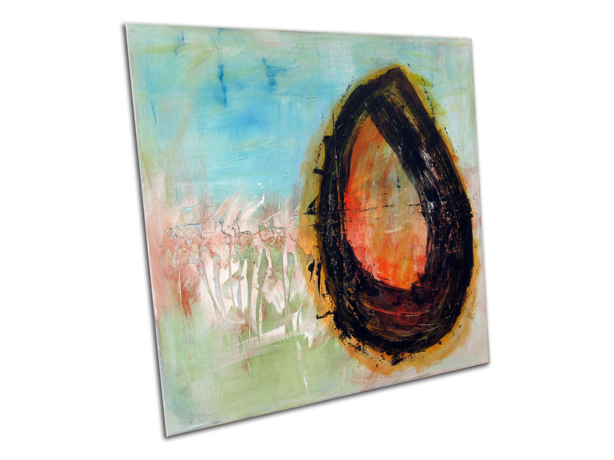 Moderne slike velikog formata u ponudi galerije MAG - apstraktna slika Kap vatre akril na platnu 100x100 cm
