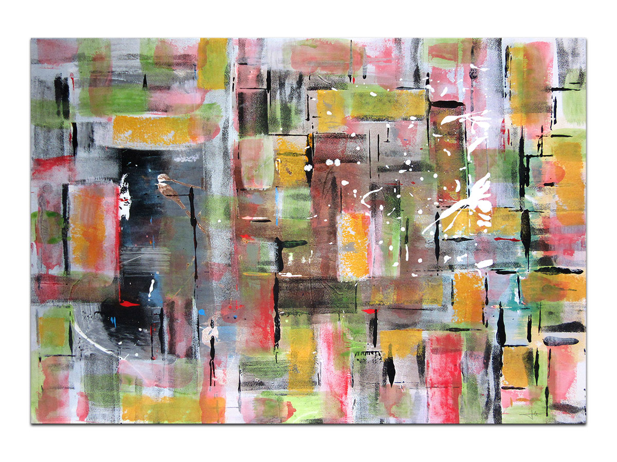 Moderne slike u galeriji MAG - apstraktna slika Zanesen bojama akril na hameru 100x70 cm
