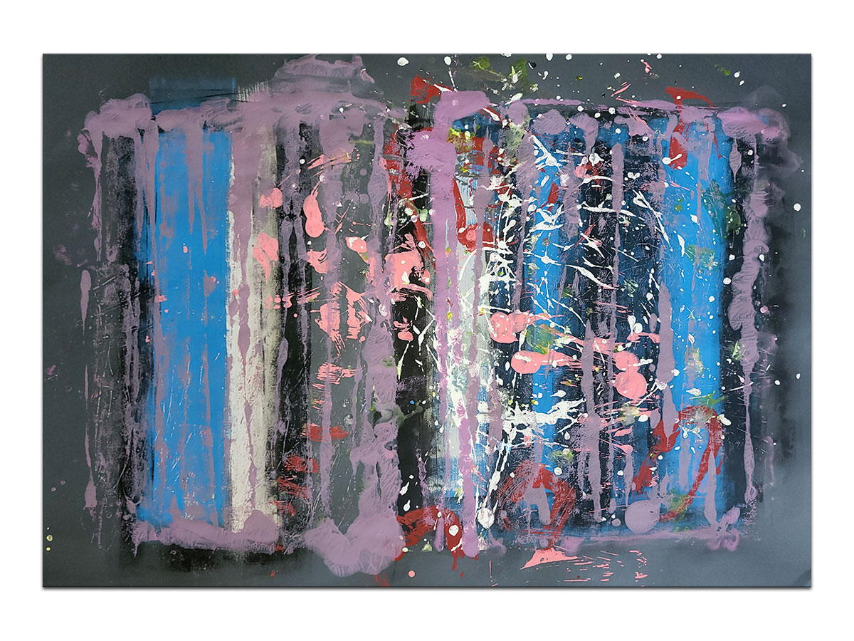 Moderne slike u galeriji MAG - apstraktna slika Malo plavetnila nam treba akril na hameru 100x70 cm