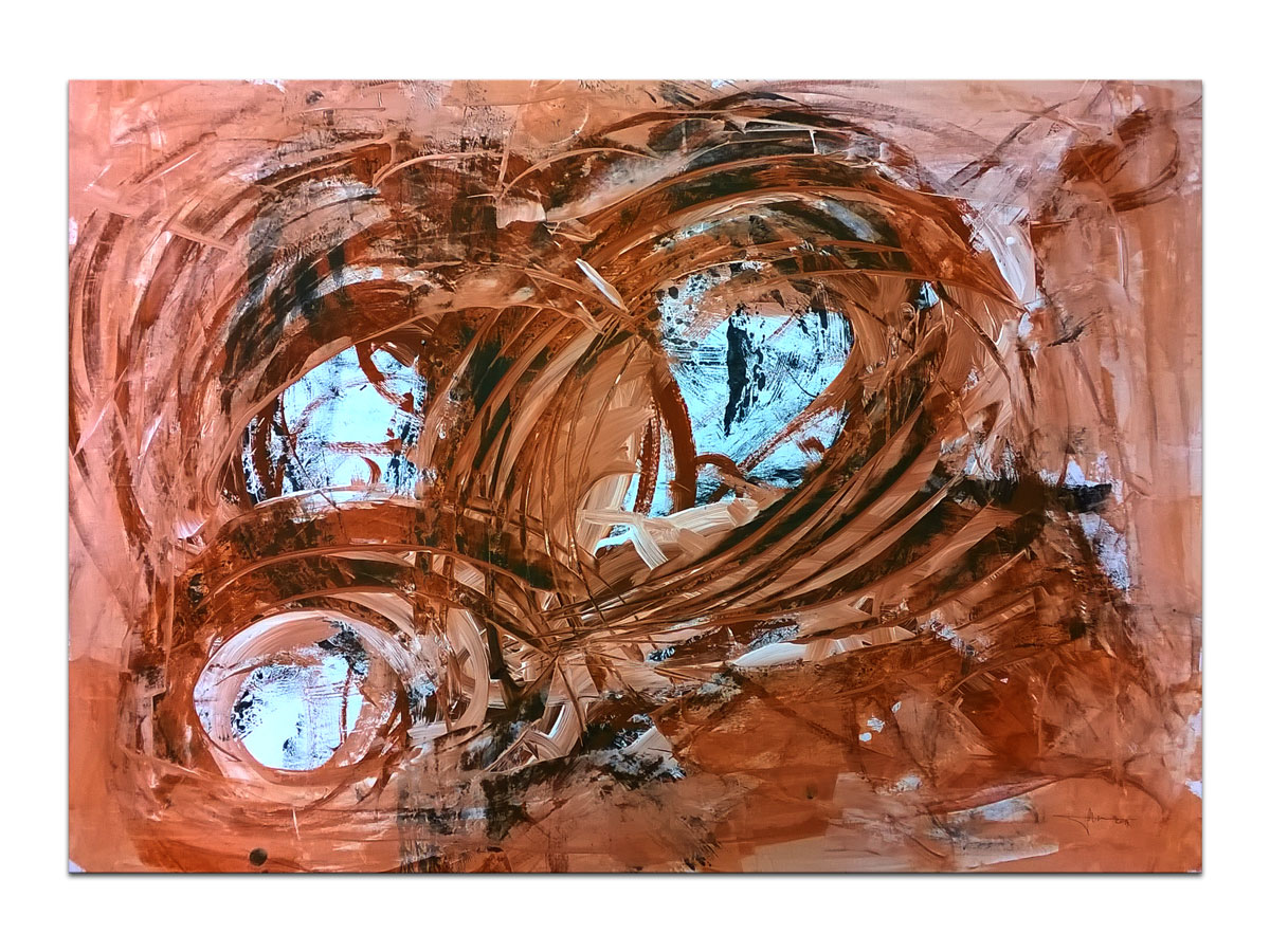 Uređenje ureda slikama iz ponude galerije MAG - apstraktna slika Sinekure torture Akril na hameru 100x70 cm