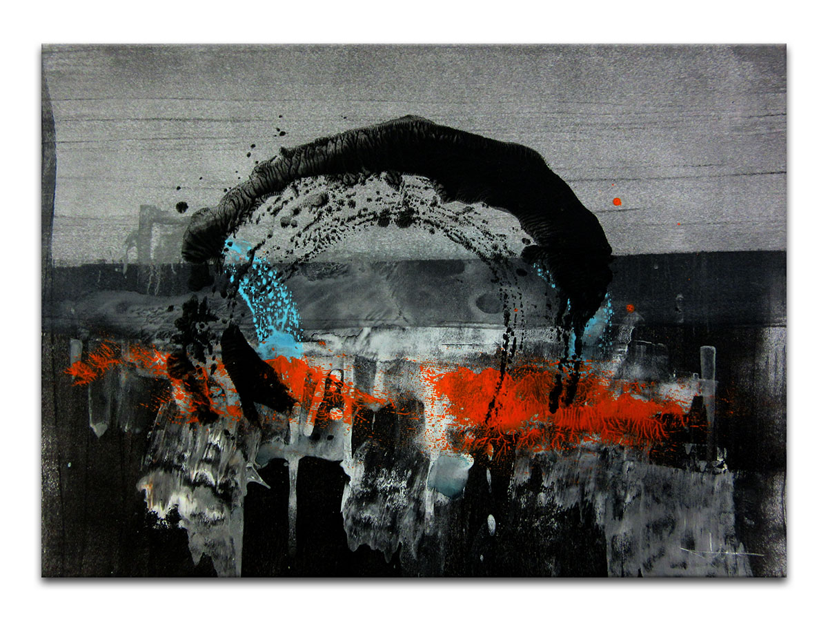 Moderne slike u galeriji MAG - apstraktna slika Mračni odsjaj akril na hameru 40x30 cm