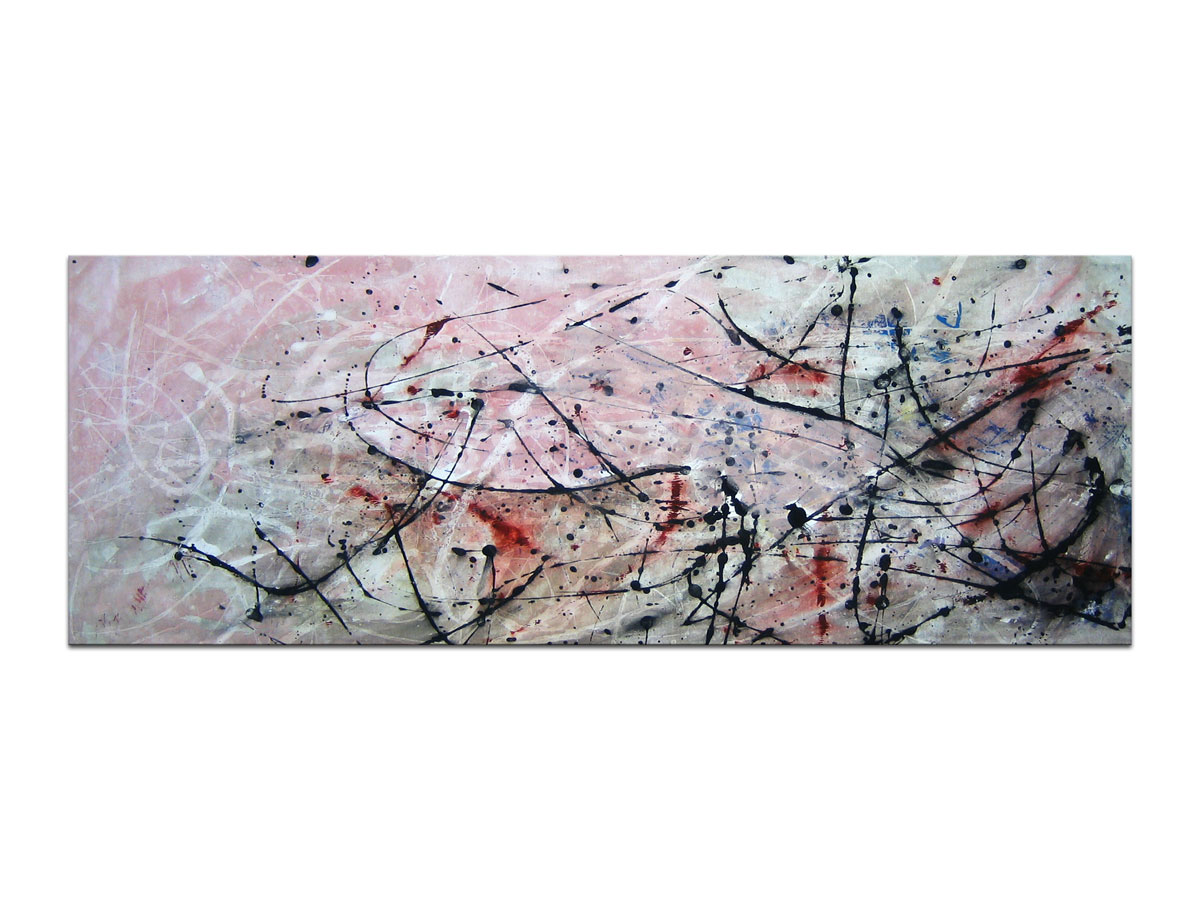 Apstraktni ekspresionizam slike u ponudi galerije MAG - apstraktna slika Krhotine vremena akril na platnu 115x40 cm
