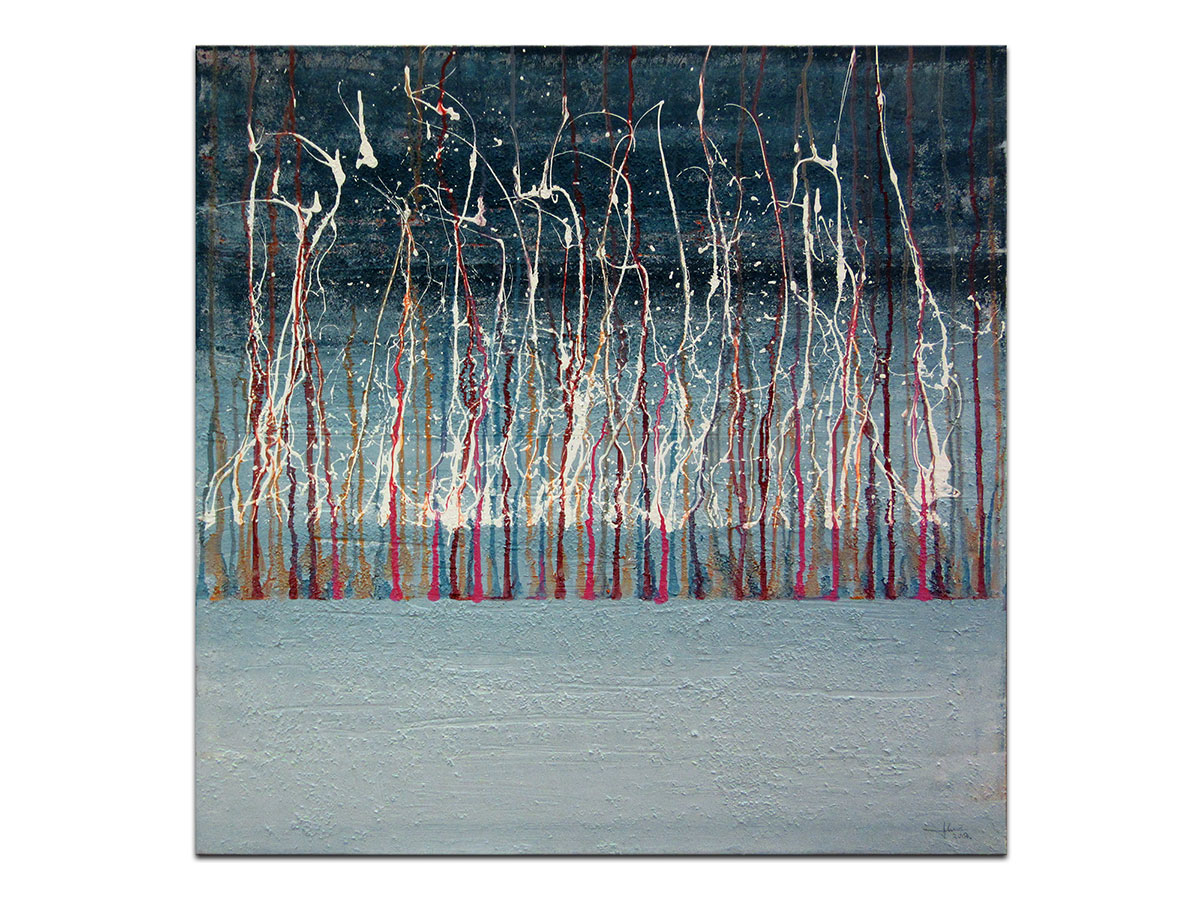 Moderne slike u galeriji MAG - apstraktna slika Čarobna šuma reljefni akril na napetom platnu 90x90 cm