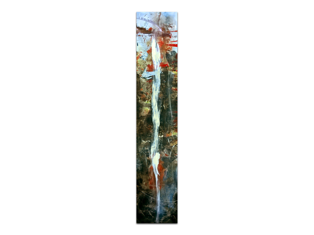 Ideje za uređenje stana slikama iz galerije MAG - originalna apstraktna slika Nebeski slap akril na hameru 100x20 cm