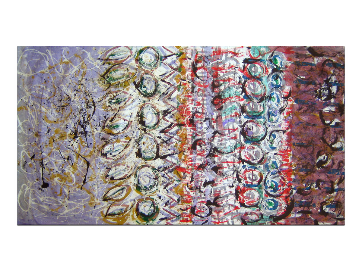 Slikarstvo apstrakcija galerije MAG - Slojevi sreće - apstraktna slika na platnu 140x75 cm