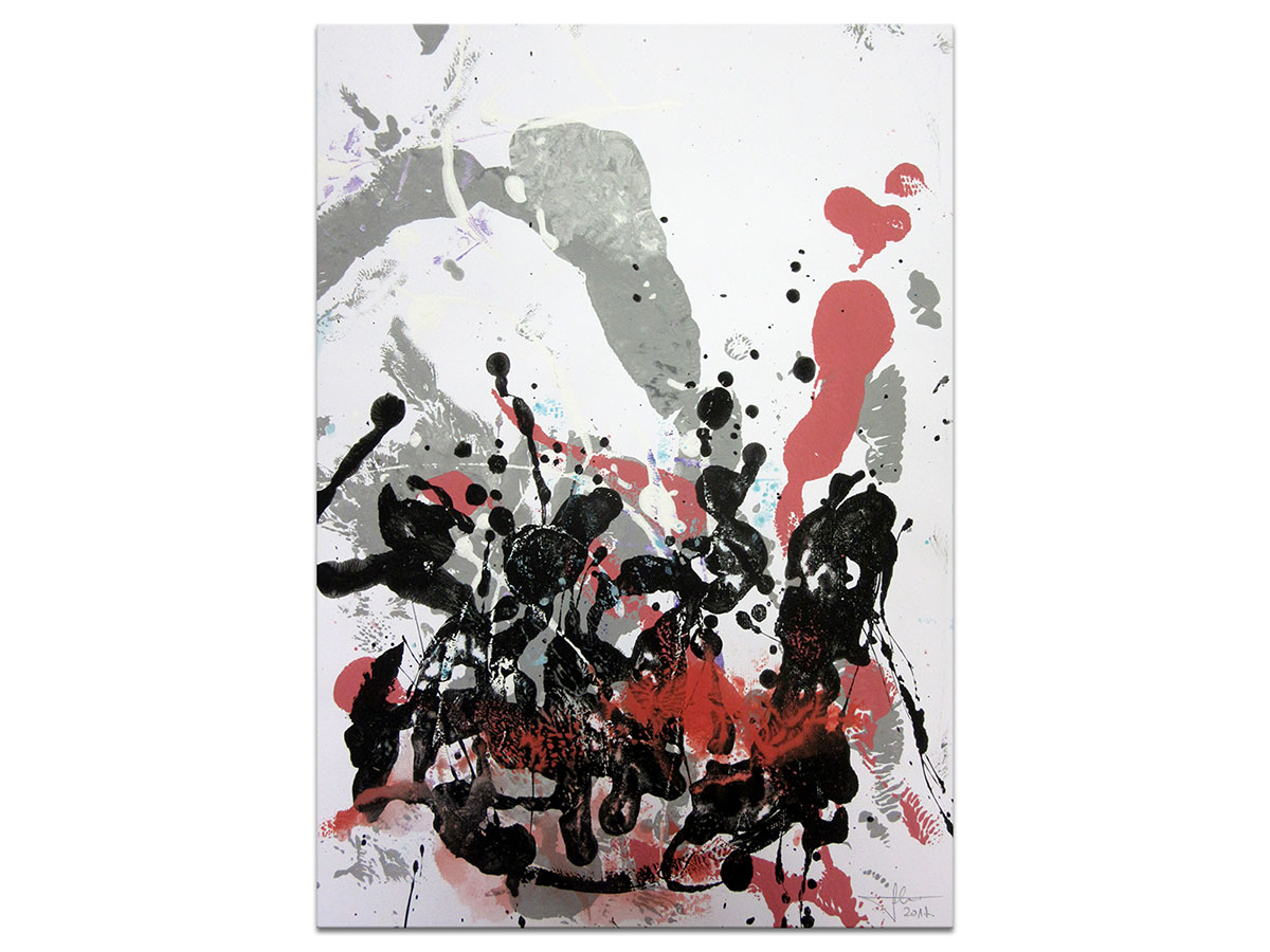 Moderne slike u galeriji MAG - apstraktna slika U plesnom zanosu akril na hameru 42x29 cm