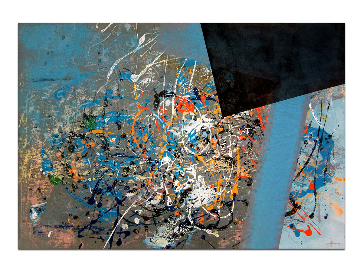 Moderne slike u galeriji MAG - apstraktna slika Mračni upliv akril na hameru 100x70 cm