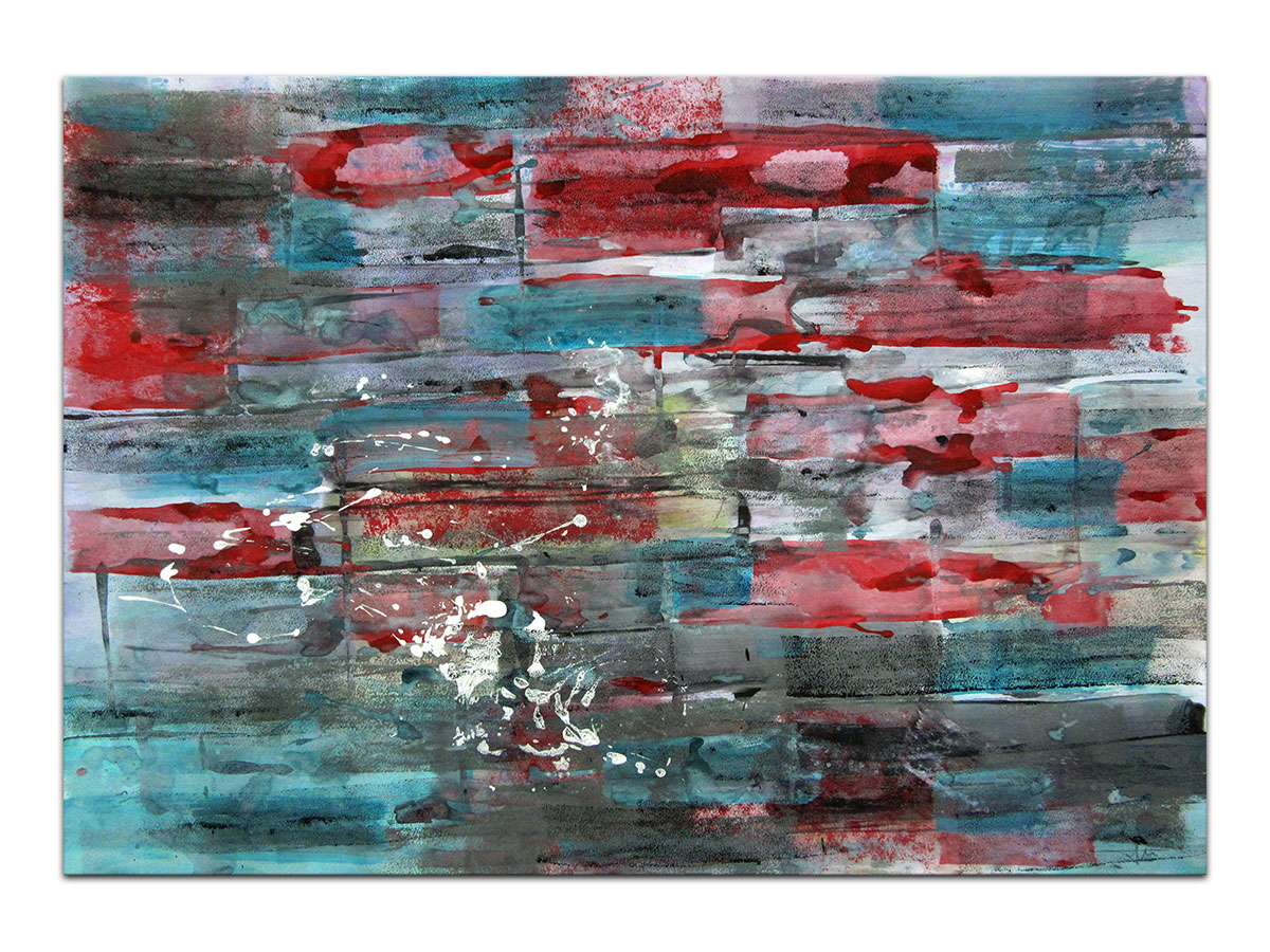 Moderne slike u galeriji MAG - apstraktna slika Dodiri boja II akril na hameru 100x70 cm