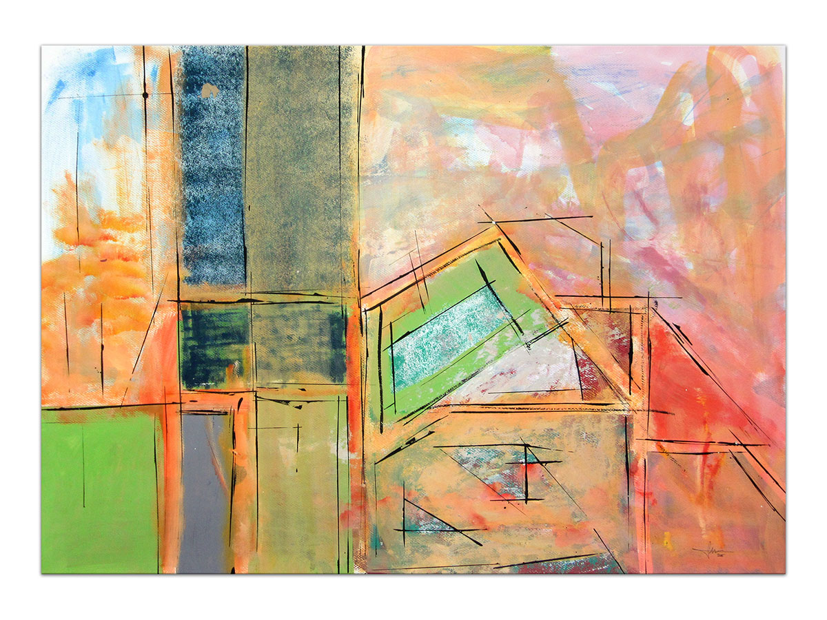 Moderna galerija apstraktnih slika MAG - apstraktna slika Rendez Vous akril na papiru 105x75 cm