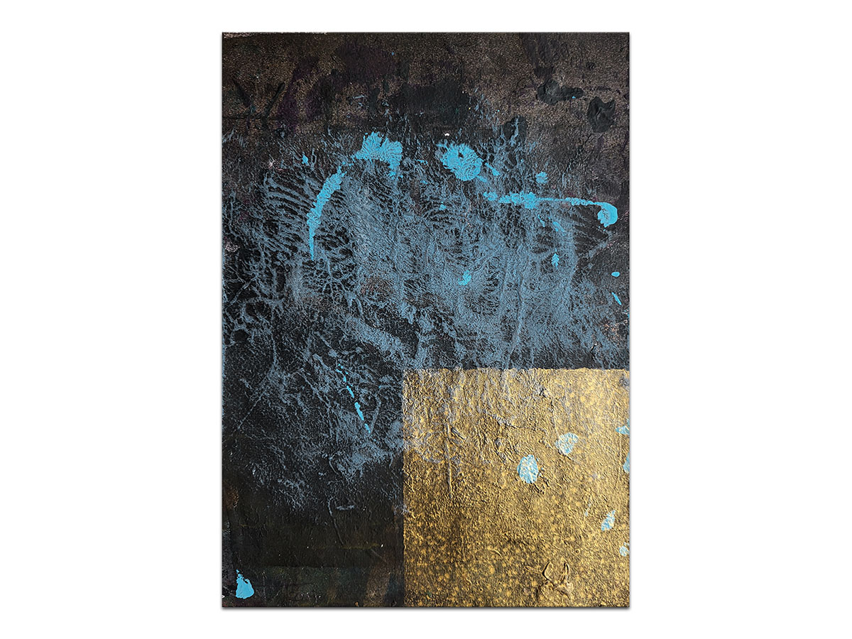 Moderne slike u galeriji MAG - apstraktna slika Zlatni kvadrat akril na hameru 30x20 cm