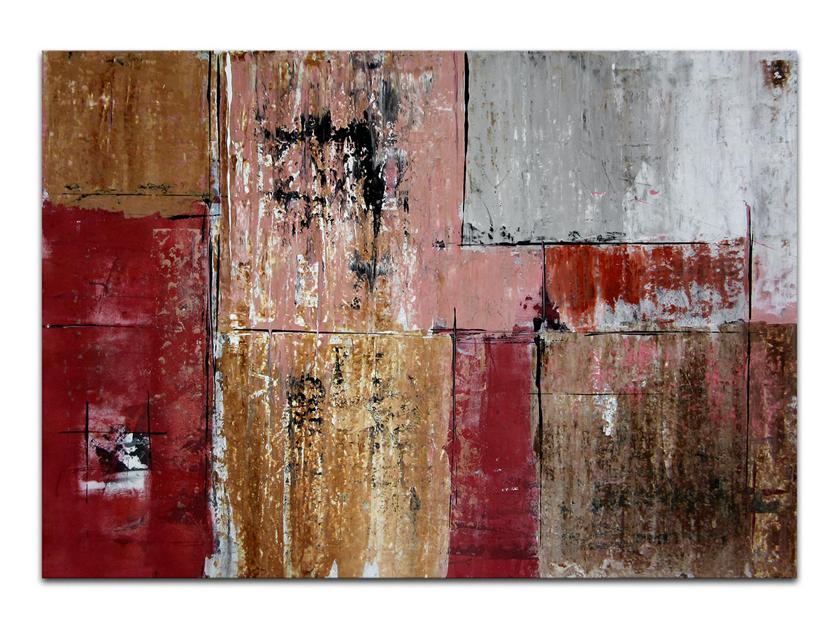 Galerije slika MAG - apstraktna slika Kompozicija zemljanih nijansi akril na hameru 100x70 cm