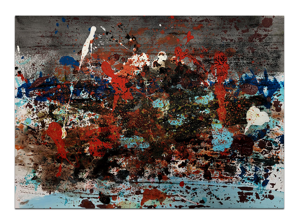 Moderne slike u galeriji MAG - apstraktna slika Dugo toplo ljeto III akril na hameru 41x29 cm