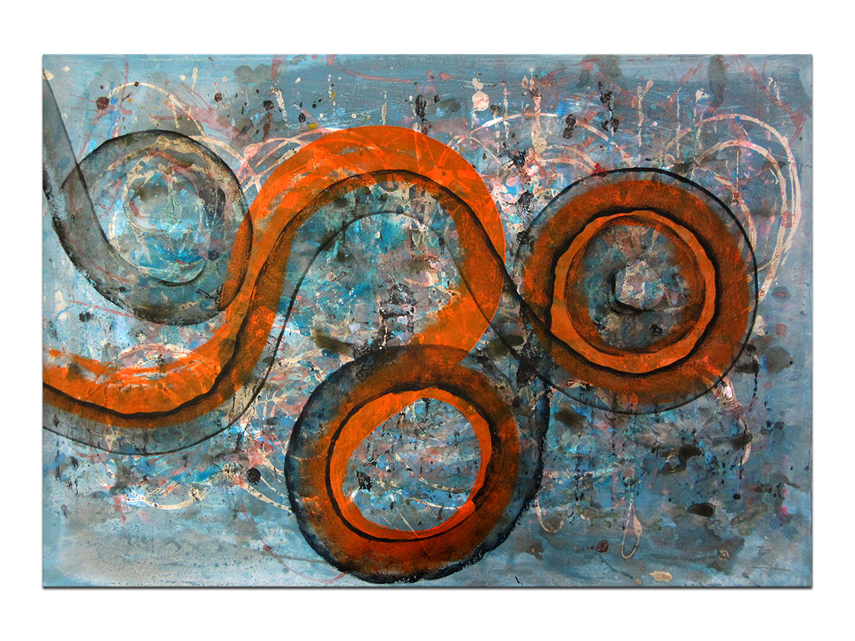 Moderne slike u galeriji MAG - apstraktna slika Spiralne putanje akril na hameru 100x70 cm