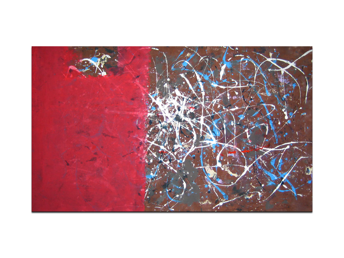Hrvatski apstraktni slikari u galeriji MAG - Crvena plima - apstraktna slika na platnu 100x60 cm