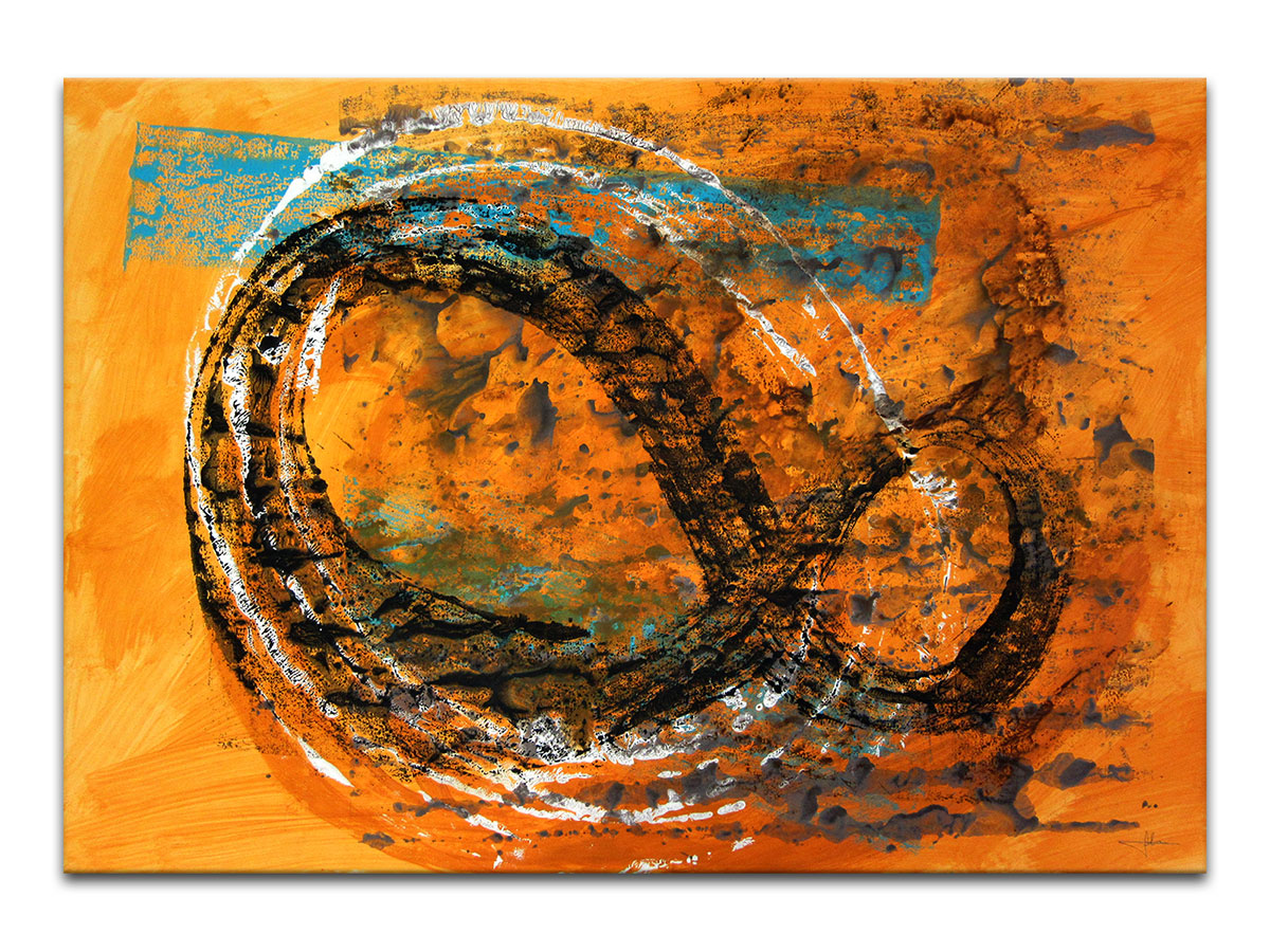 Moderne slike u galeriji MAG - apstraktna slika Orange infinitum akril na hameru 100x70 cm