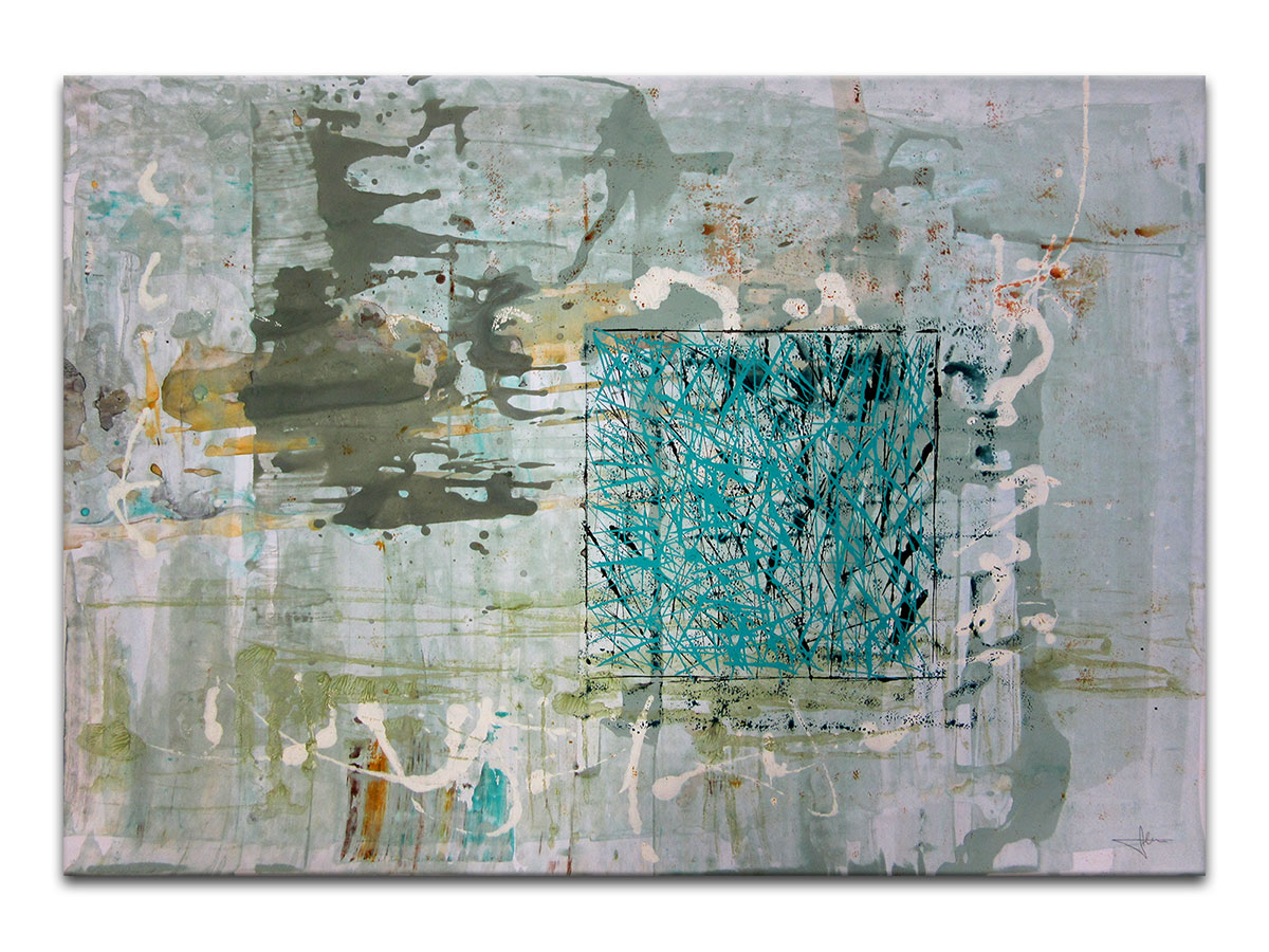 Moderne slike u galeriji MAG - apstraktna slika Nove dimenzije II akril na hameru 100x70 cm