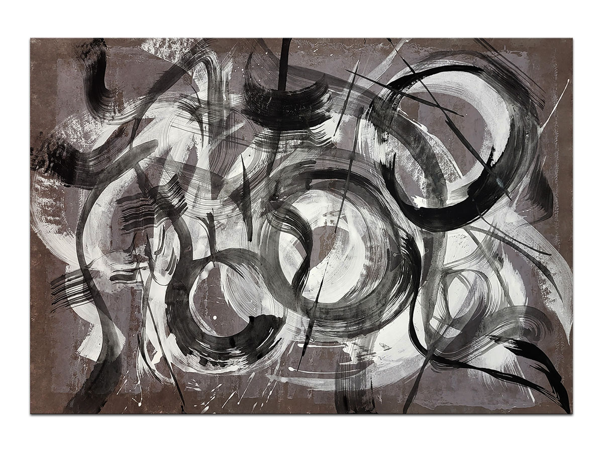 Moderne slike u galeriji MAG - apstraktna slika Glazbeni krugovi akril na hameru 100x70 cm