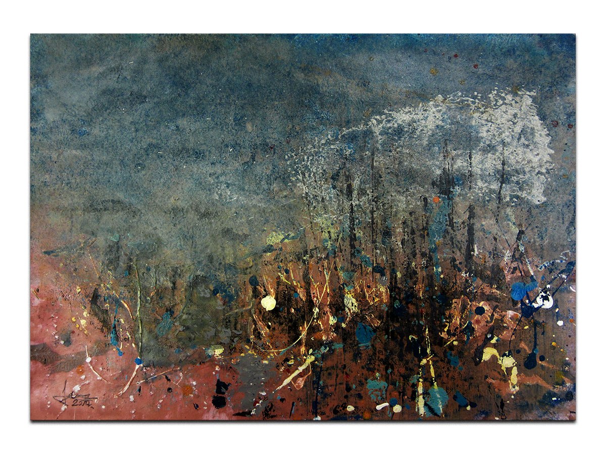 Moderne slike u galeriji MAG - apstraktna slika Pustinjski titraj akril na hameru 42x29 cm