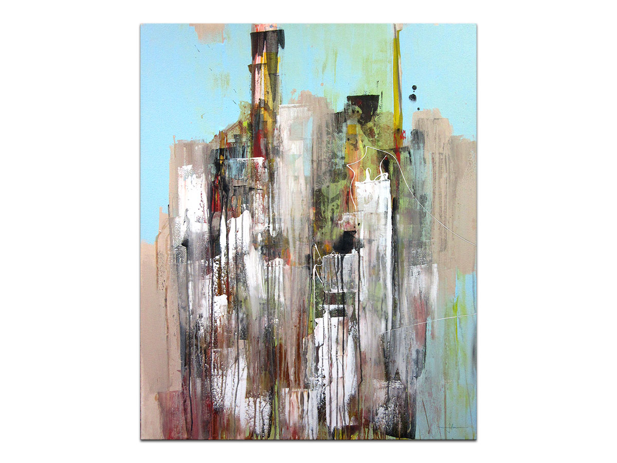 Moderne slike u galeriji MAG - apstraktna slika Izgubljeni grad akril na napetom platnu 100x80 cm