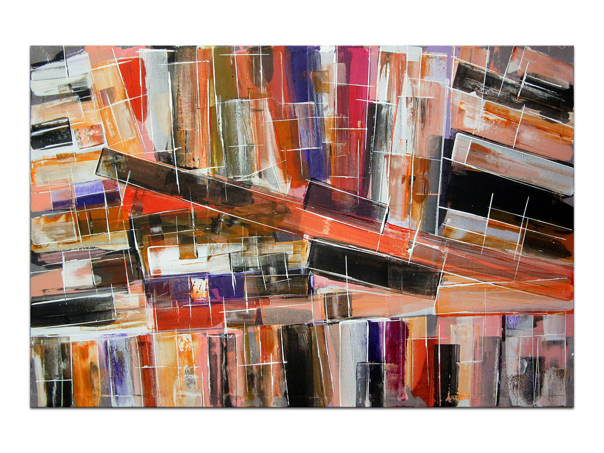 Moderne slike u galeriji MAG - apstraktna slika Novi smjerovi II akril na napetom platnu 120x80 cm