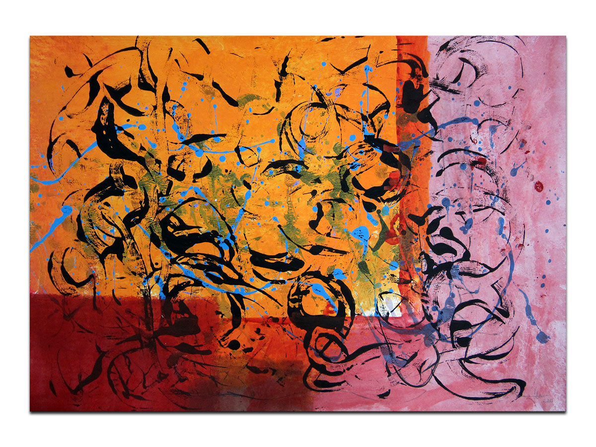 Moderne slike u galeriji MAG - apstraktna slika Orange pekoe II akril na hameru 100x70 cm
