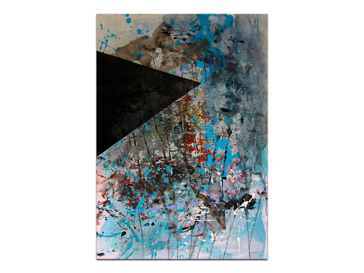 Moderne slike u galeriji MAG - apstraktna slika Dark triangle akril na hameru 100x70 cm