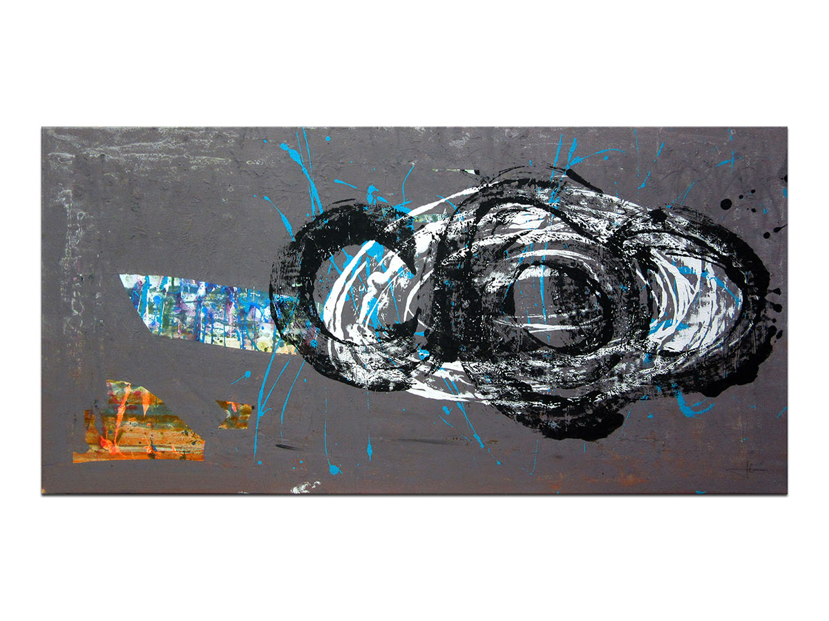 Moderne slike u galeriji MAG - apstraktna slika Nebeska kočija akril na napetom platnu 120x60 cm
