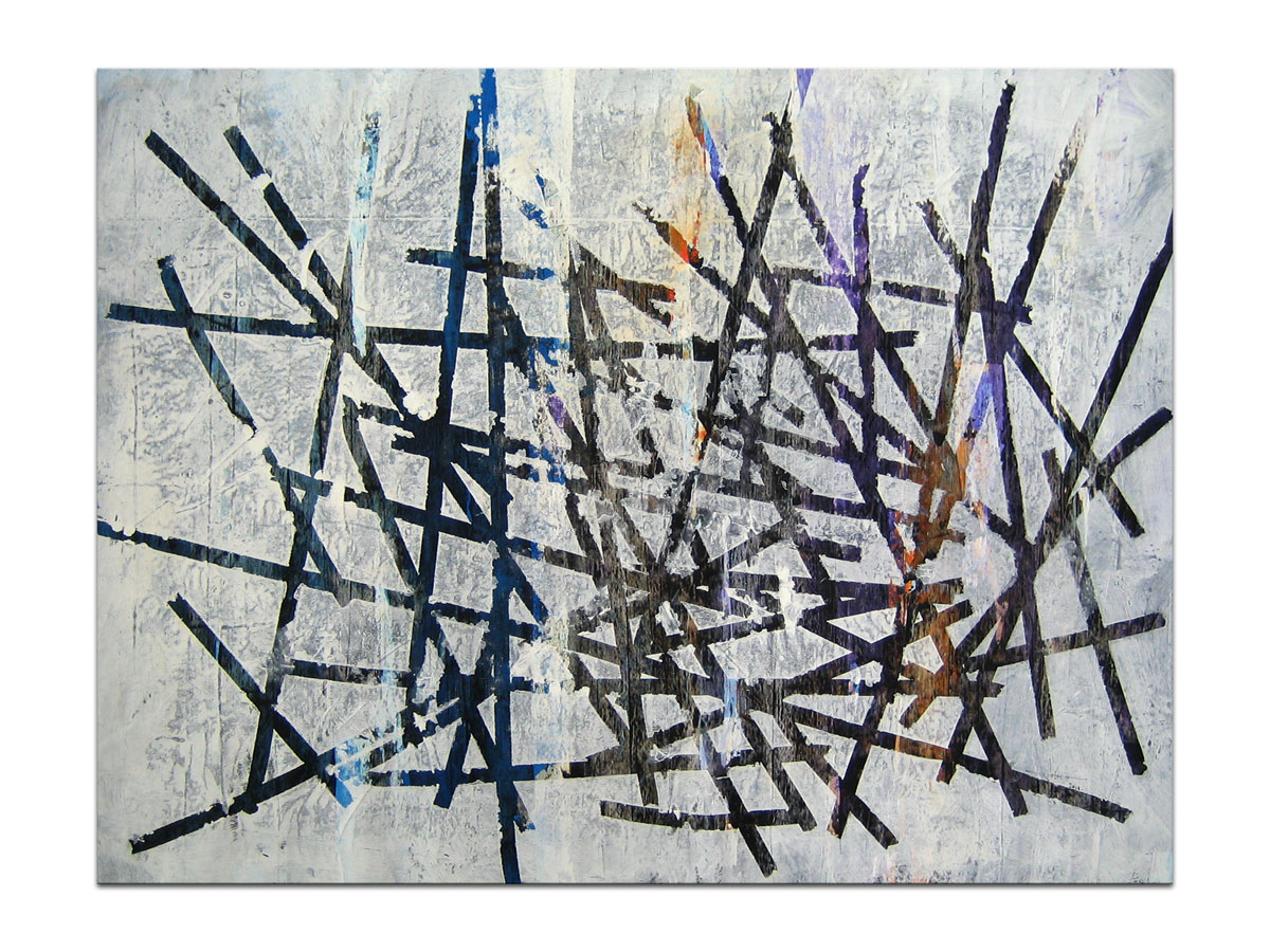 Moderna galerija Rijeka MAG - apstraktna slika Smjerovi akril na platnu 95x70 cm