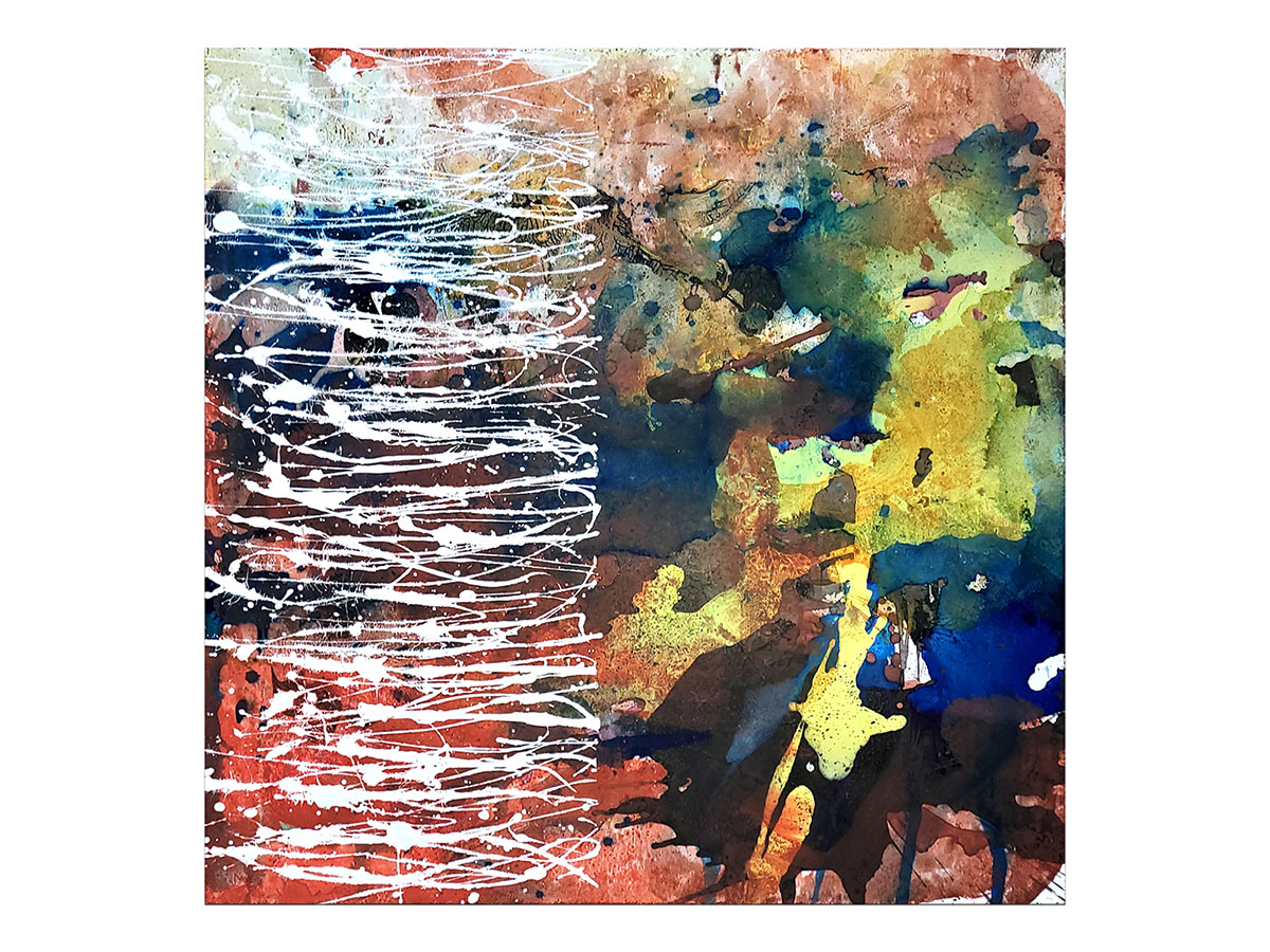 Moderne slike u galeriji MAG - apstraktna slika Dva svijeta Akril na platnu 70x70 cm
