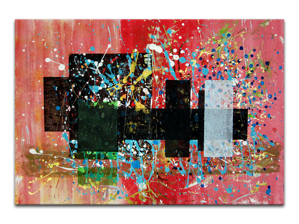 Moderne slike u galeriji MAG - apstraktna slika Podjela uloga akril na hameru 100x70 cm