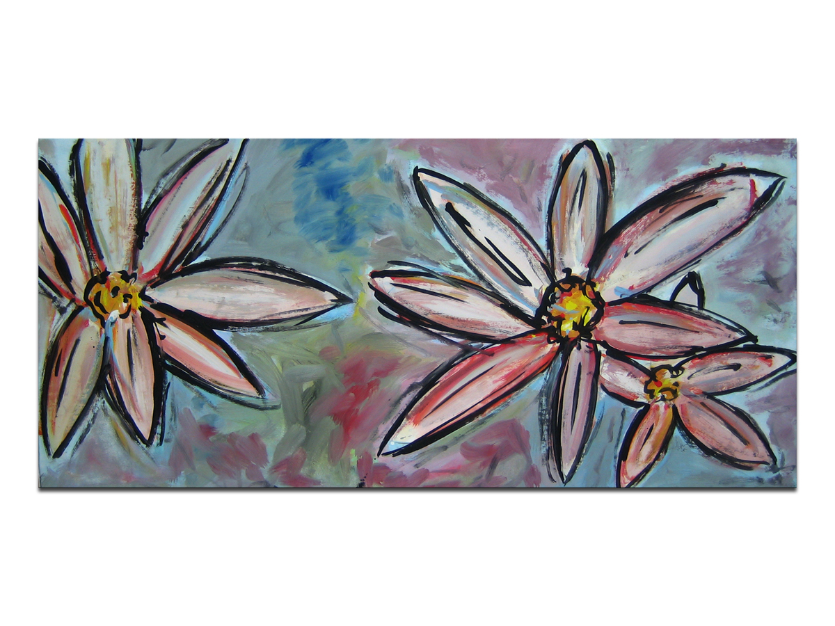 Galerija moderne umjetnosti MAG - apstraktna slika Wild flowers akril na platnu 135x60 cm