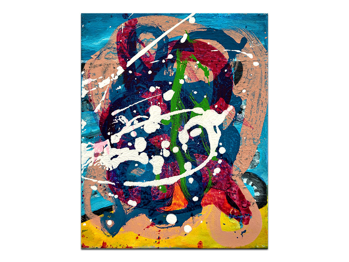 Moderne slike u galeriji MAG - apstraktna slika Radosni susreti Akril na napetom platnu 30x25 cm