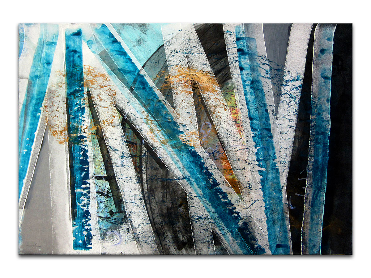 Moderne slike u galeriji MAG - apstraktna slika Nedokučivi putevi akril na hameru 100x70 cm