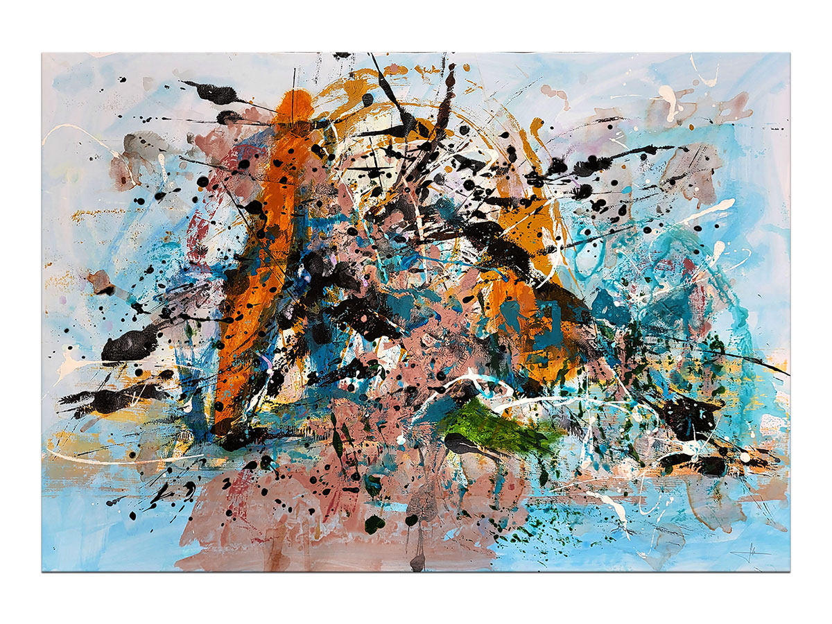Moderne slike u galeriji MAG - apstraktna slika Orange pekoe III akril na hameru 100x70 cm