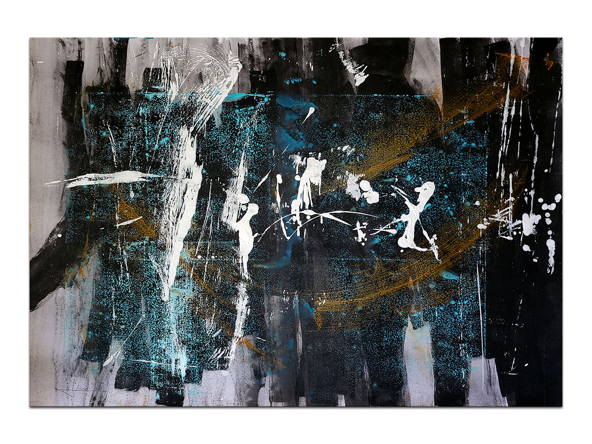 Moderne slike u galeriji MAG - apstraktna slika Noćni dirigent akril na hameru 100x70 cm