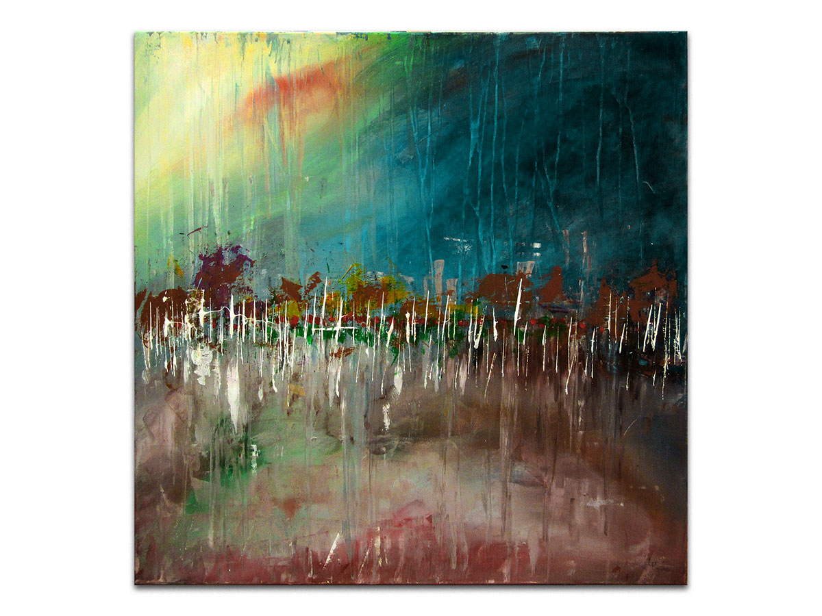 Galerija umjetničkih slika MAG - apstraktna slika Ljetna oluja akril na napetom platnu 90x90 cm