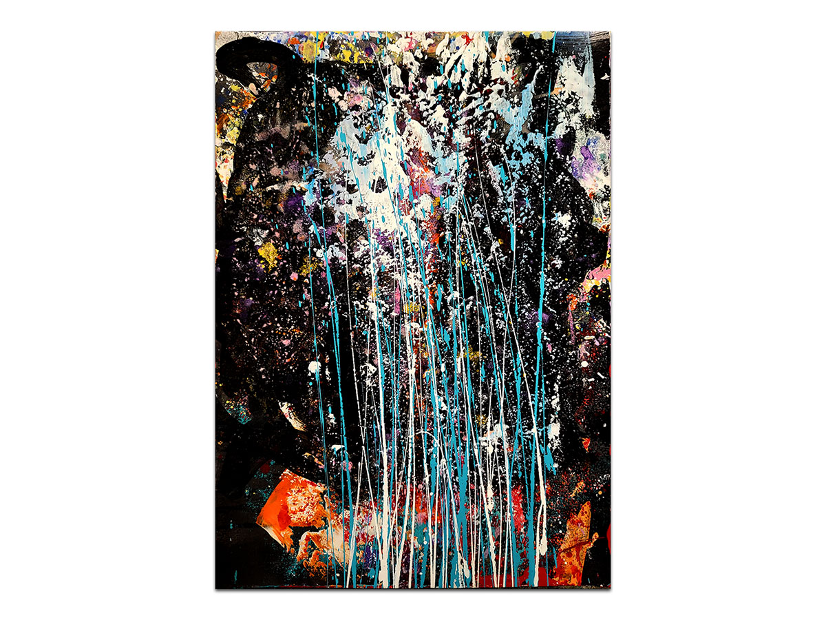 Moderne slike u galeriji MAG - apstraktna slika Prodorna kiša akril na hameru 41x29 cm