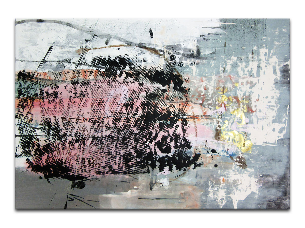Moderne slike u galeriji MAG - apstraktna slika Ono što ostaje akril na hameru 100x70 cm