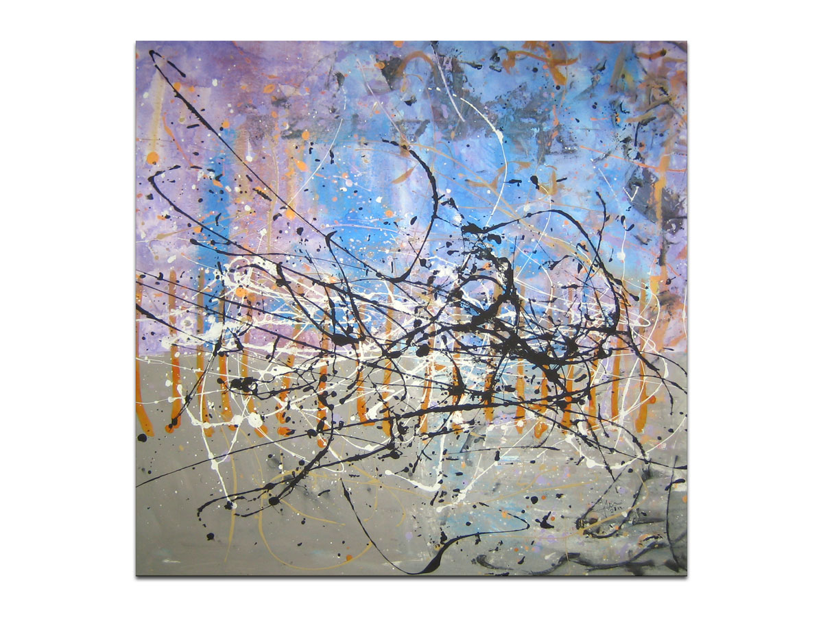 Umjetnine slike prodaja u galeriji MAG - Nebo boje lavande - apstraktna slika na platnu 65x65 cm