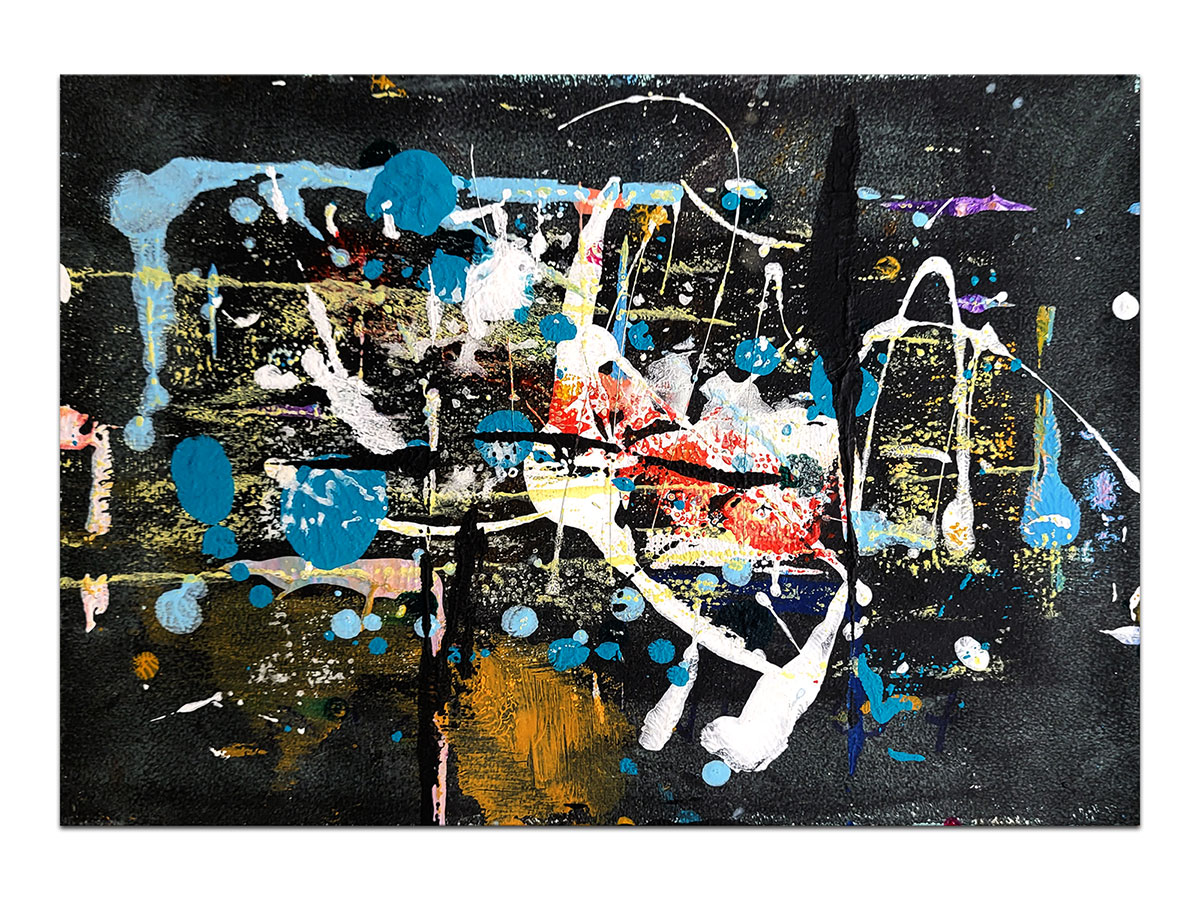 Moderne slike u galeriji MAG - apstraktna slika Noćna promenada akril na hameru 30x20 cm