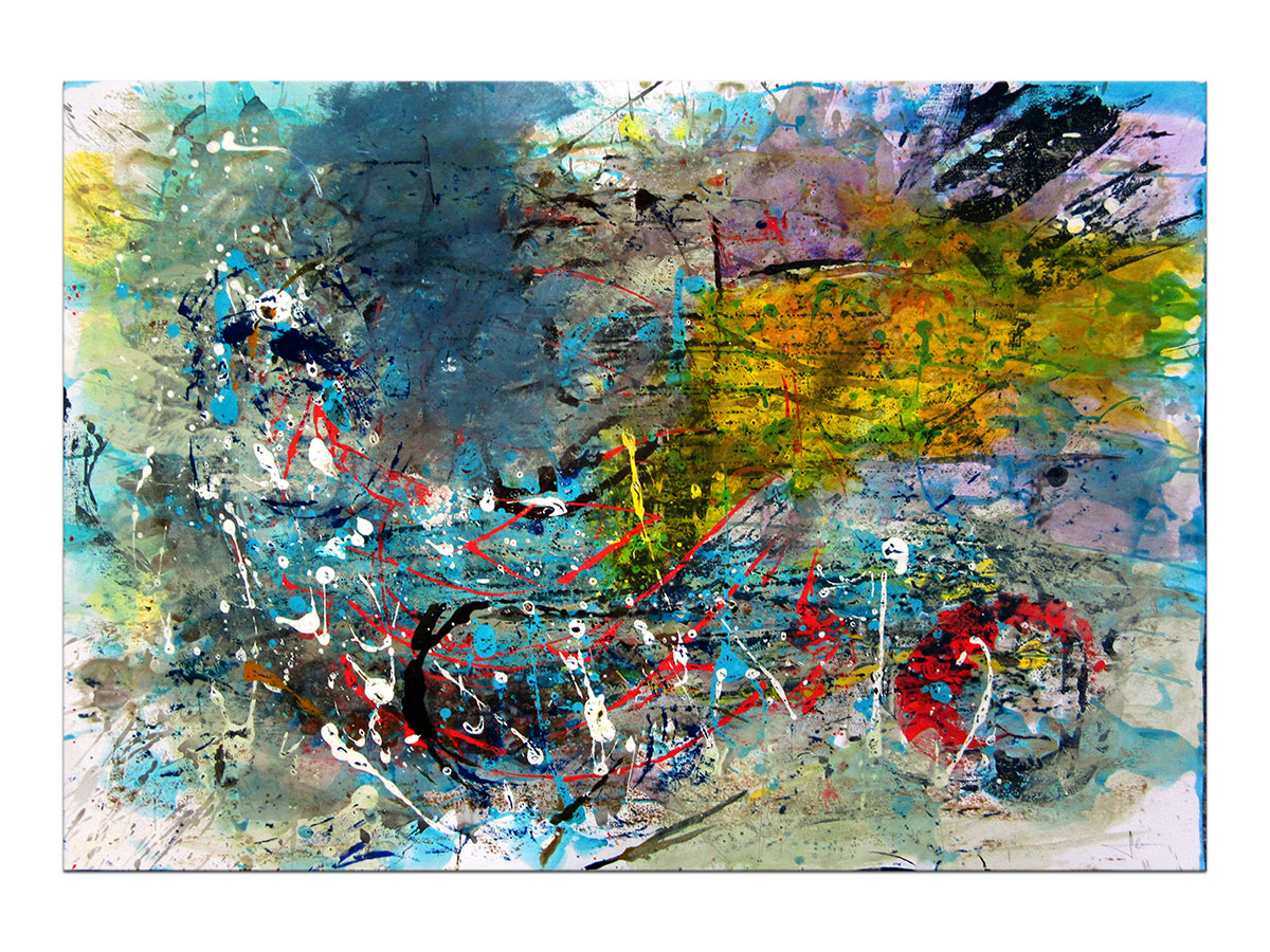 Moderne slike u galeriji MAG - apstraktna slika U očekivanju ljeta akril na hameru 100x70 cm