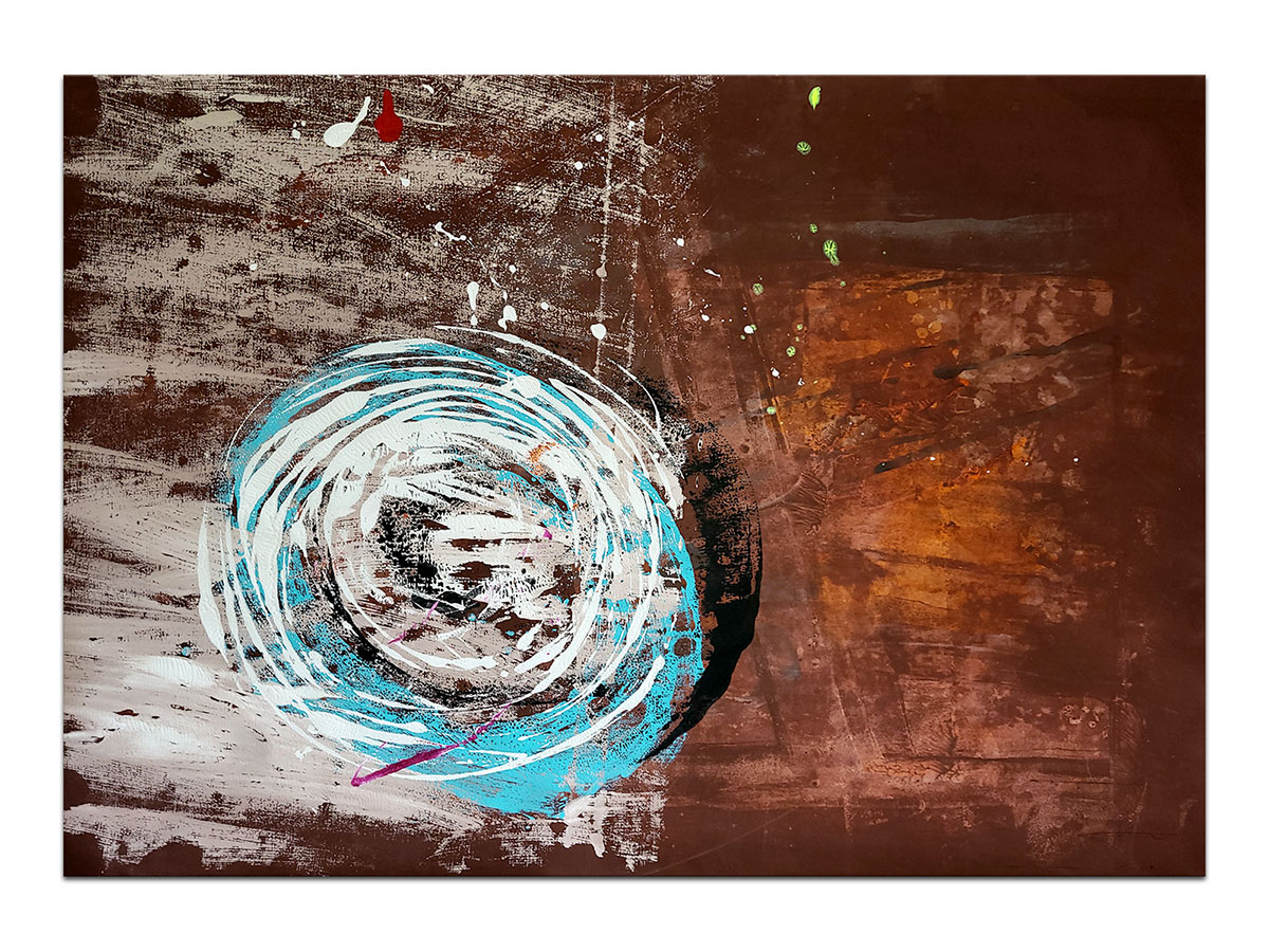 Moderne slike u galeriji MAG - apstraktna slika Dolazak vrtloga akril na hameru 100x70 cm