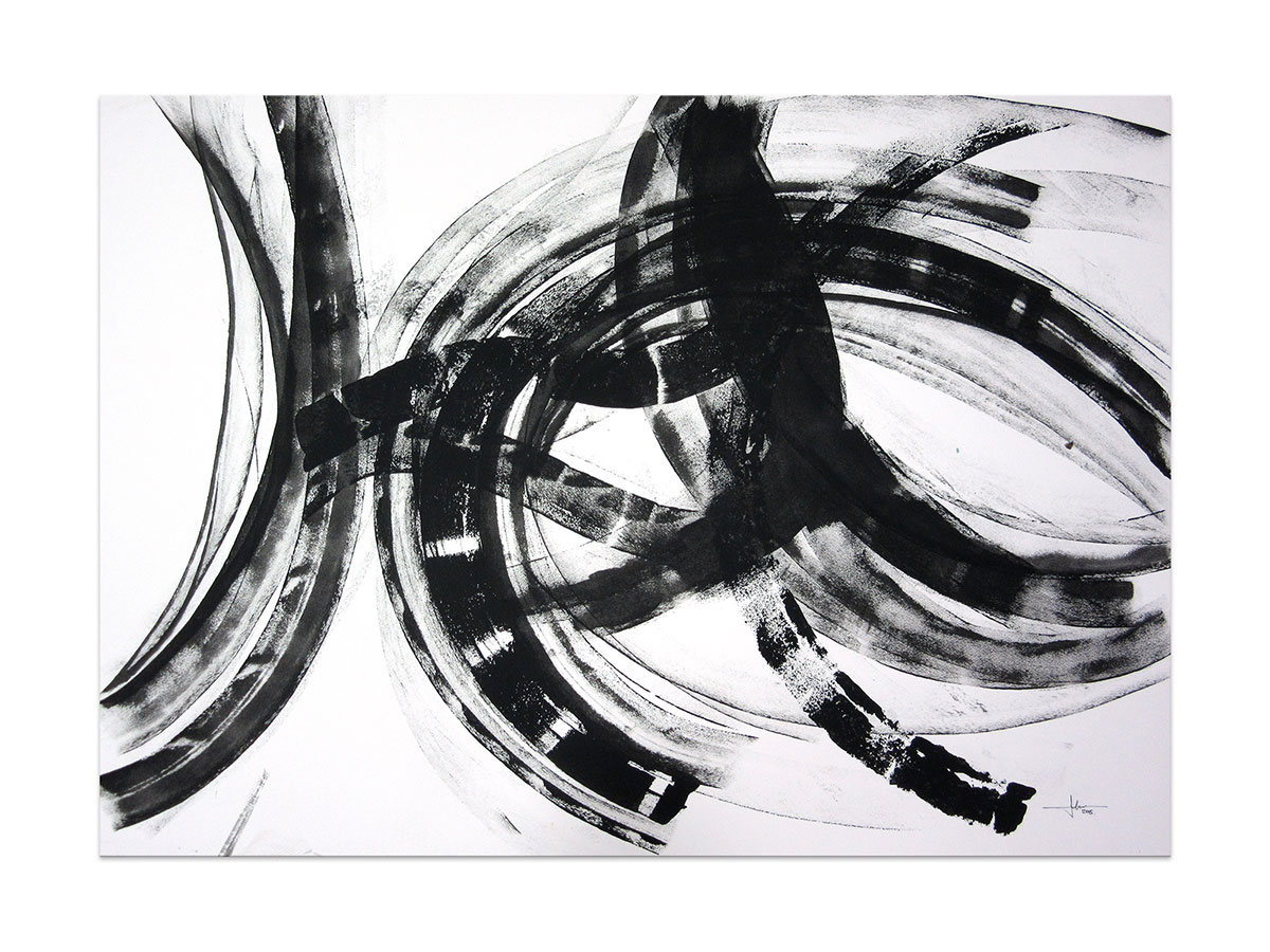 Moderna galerija apstraktnih slika MAG - apstraktna slika Sentiment akril na papiru 105x75 cm