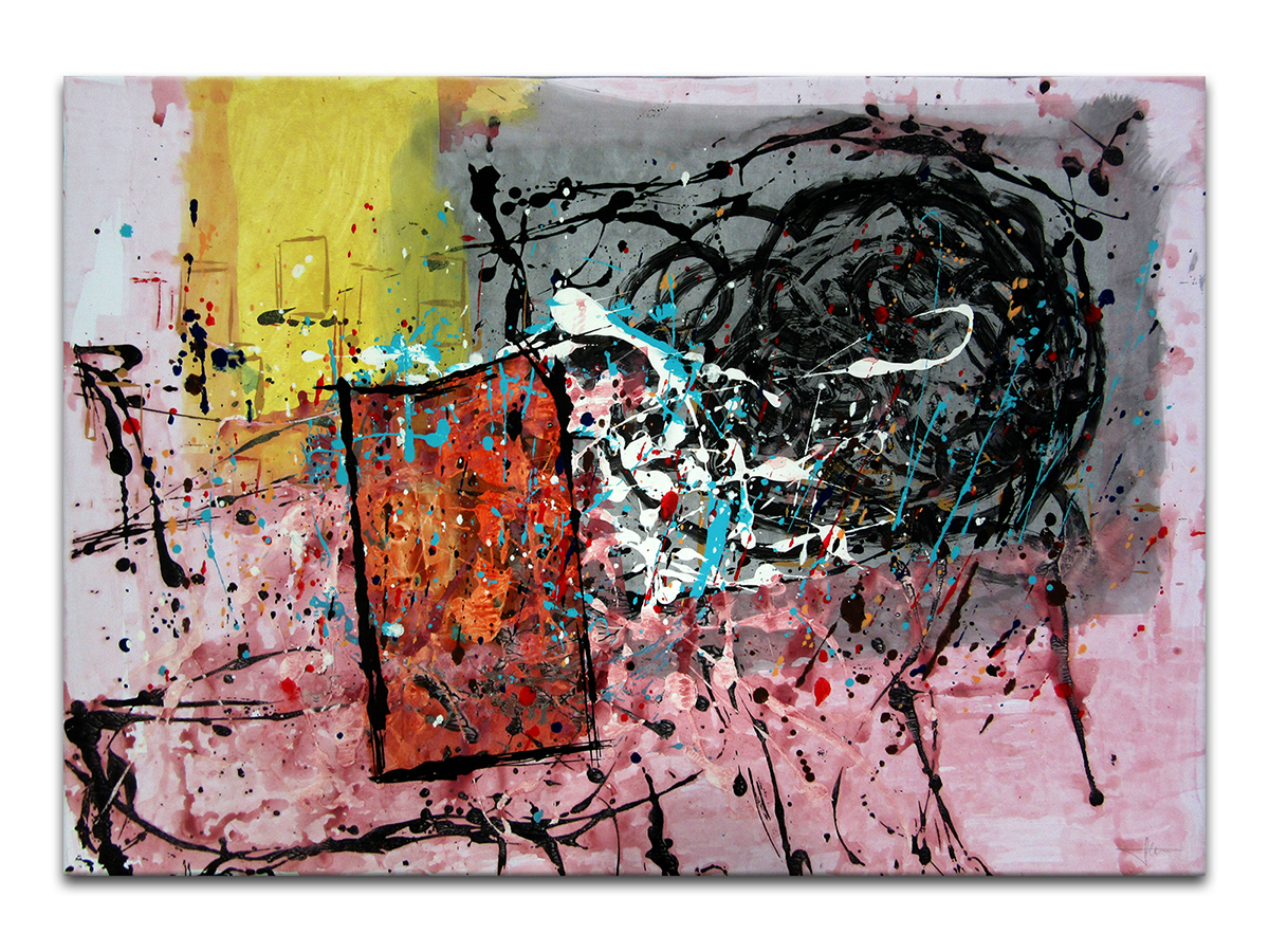 Moderne slike u galeriji MAG - apstraktna slika Spontani zaključak akril na hameru 100x70 cm