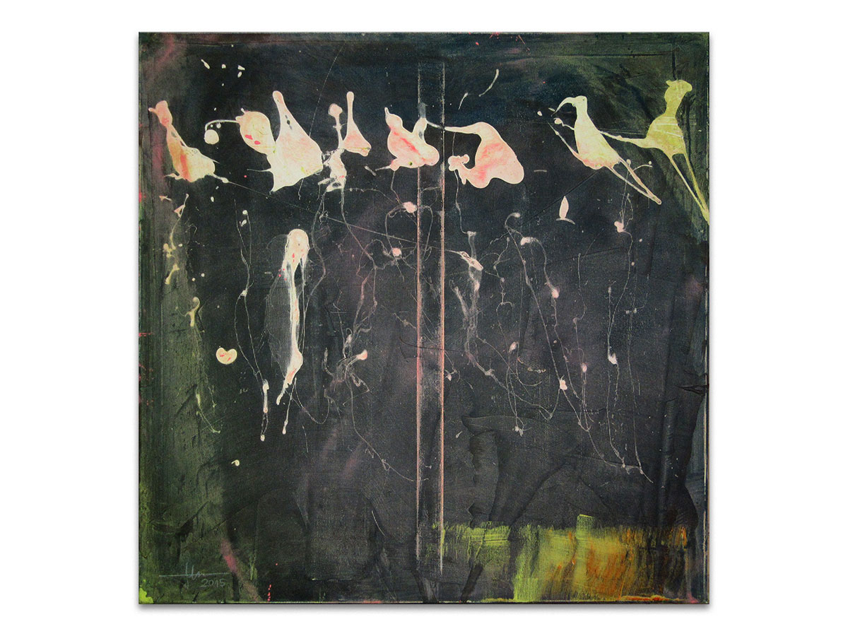 Moderne apstraktne slike u ponudi galerije MAG - apstraktna slika Duhovi i prepelice akril na platnu 70x70 cm