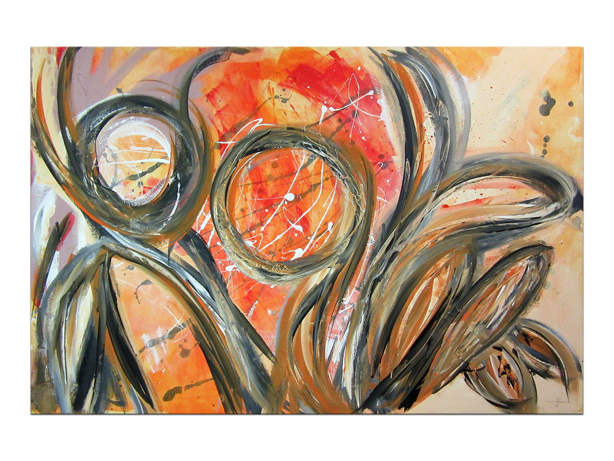 Moderne slike u galeriji MAG - apstraktna slika Igranje s vatrom akril na napetom platnu 150x100 cm