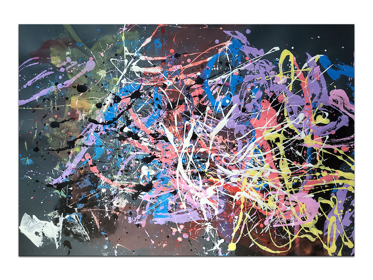 Moderne slike u galeriji MAG - apstraktna slika Svjetlosne niti II akril na hameru 100x70 cm
