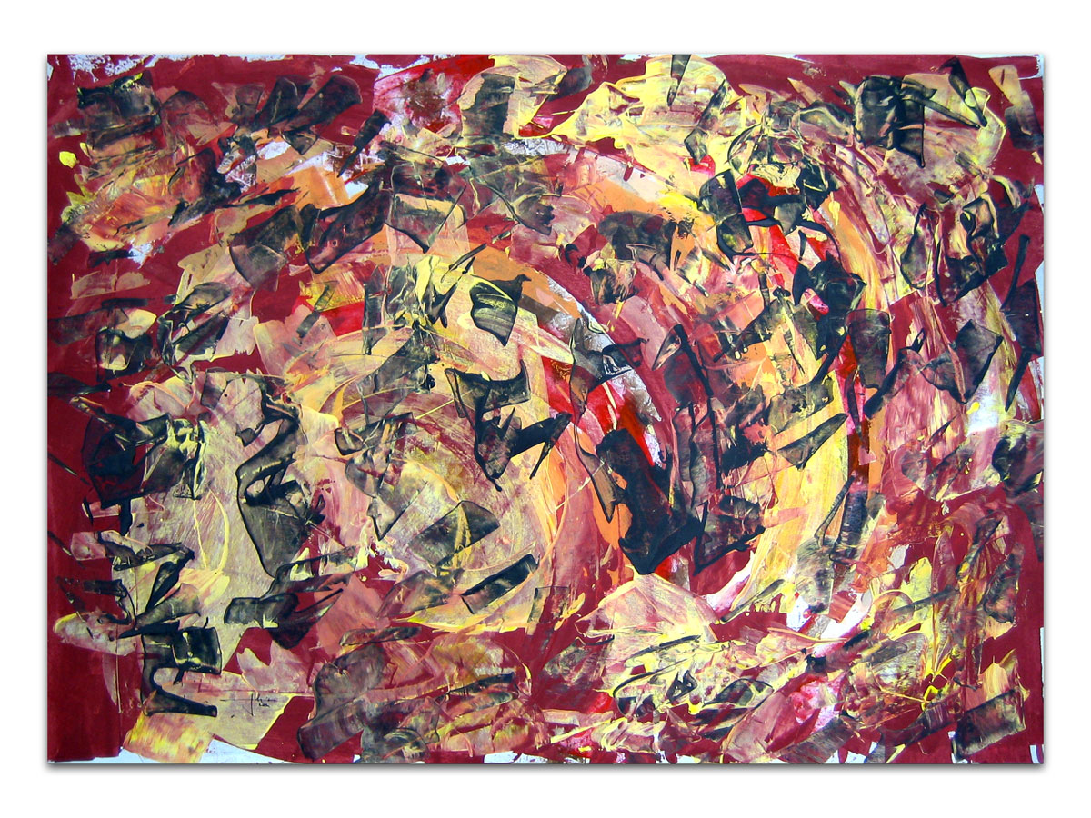 Prodaja umjetničkih slika u galeriji MAG - apstraktna slika Oluja akril na hameru 100x70 cm